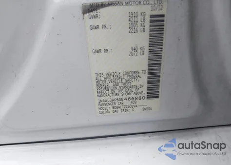 2013 Nissan Altima 2.5 Sv from USA, damaged, VIN 1N4AL3AP6DN466880